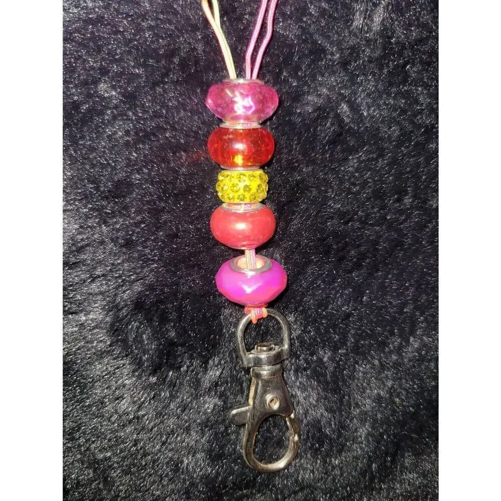 Handmade beaded lanyard keychain